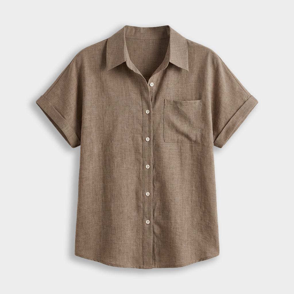 Rivaclo | Women's Short Sleeve Button-Up Shirt – Style with Pocket Detail