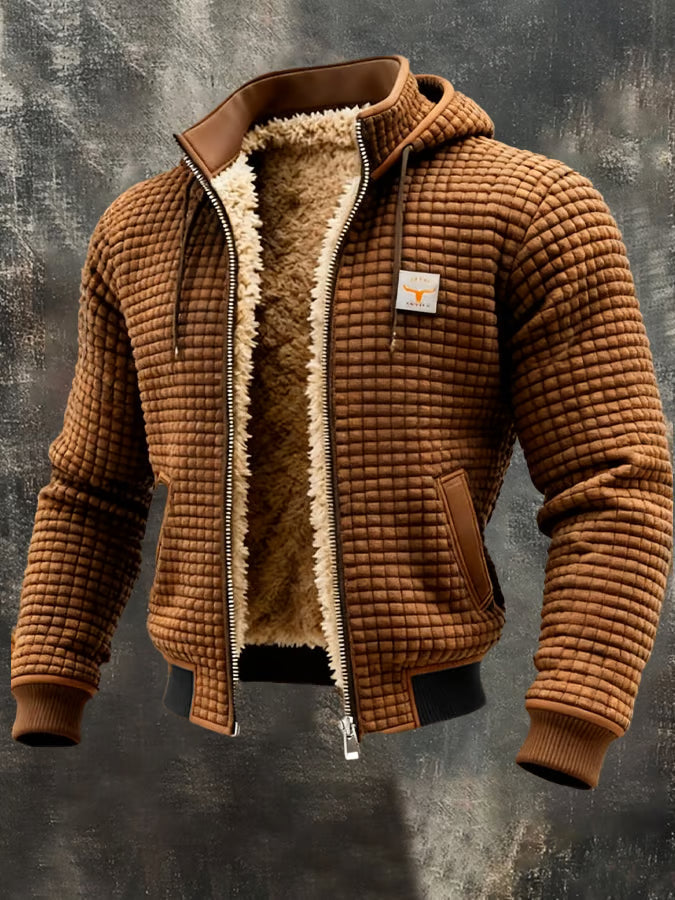 Veste homme outdoor capuche doublée zippée chaude