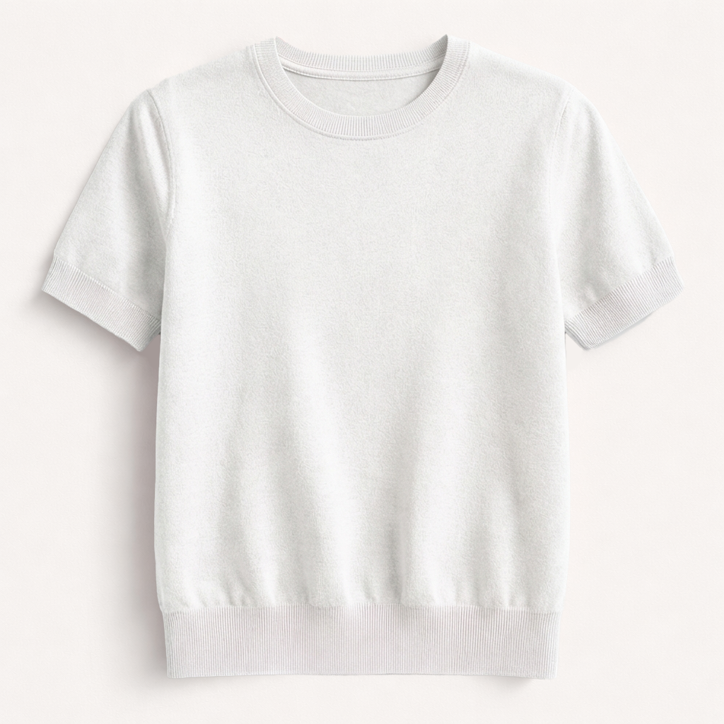 Rivaclo | Women's Fitted Short Sleeve Round Neck Top – Clean Design