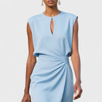 Camille | Robe Drapée Bleu Ciel