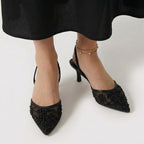 Rivaclo | Femme Talons Slingback Bout Pointu – Brodée Détaillée