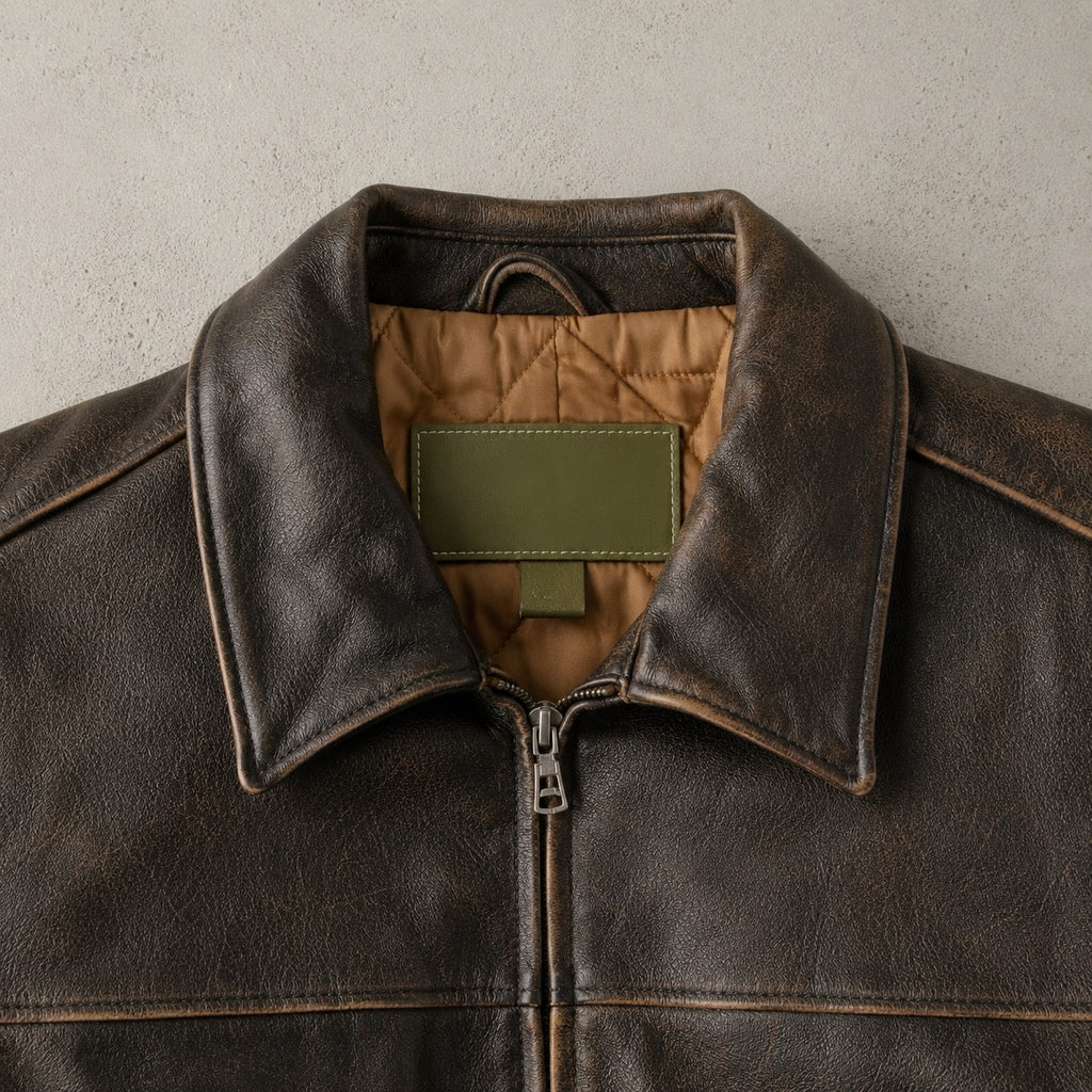 Veste femme imitation cuir marron vintage 3