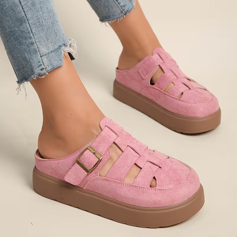 Baskets femme coupe orthopédique souple, semelle amortissante pour la marche