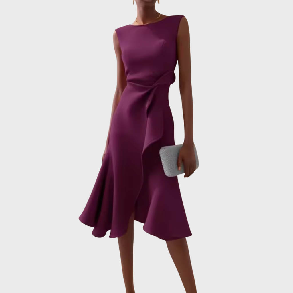 Juliette | Robe Midi Drapée Asymétrique