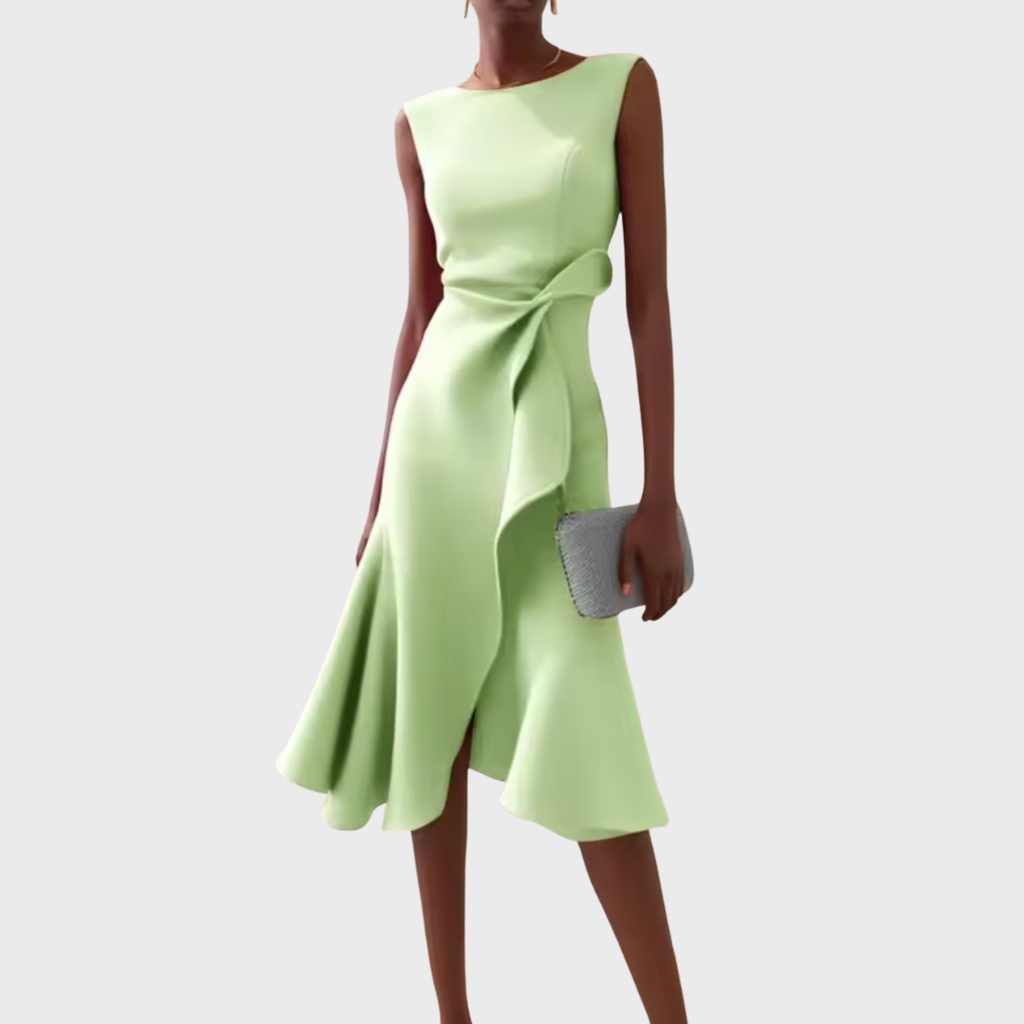 Juliette | Robe Midi Drapée Asymétrique