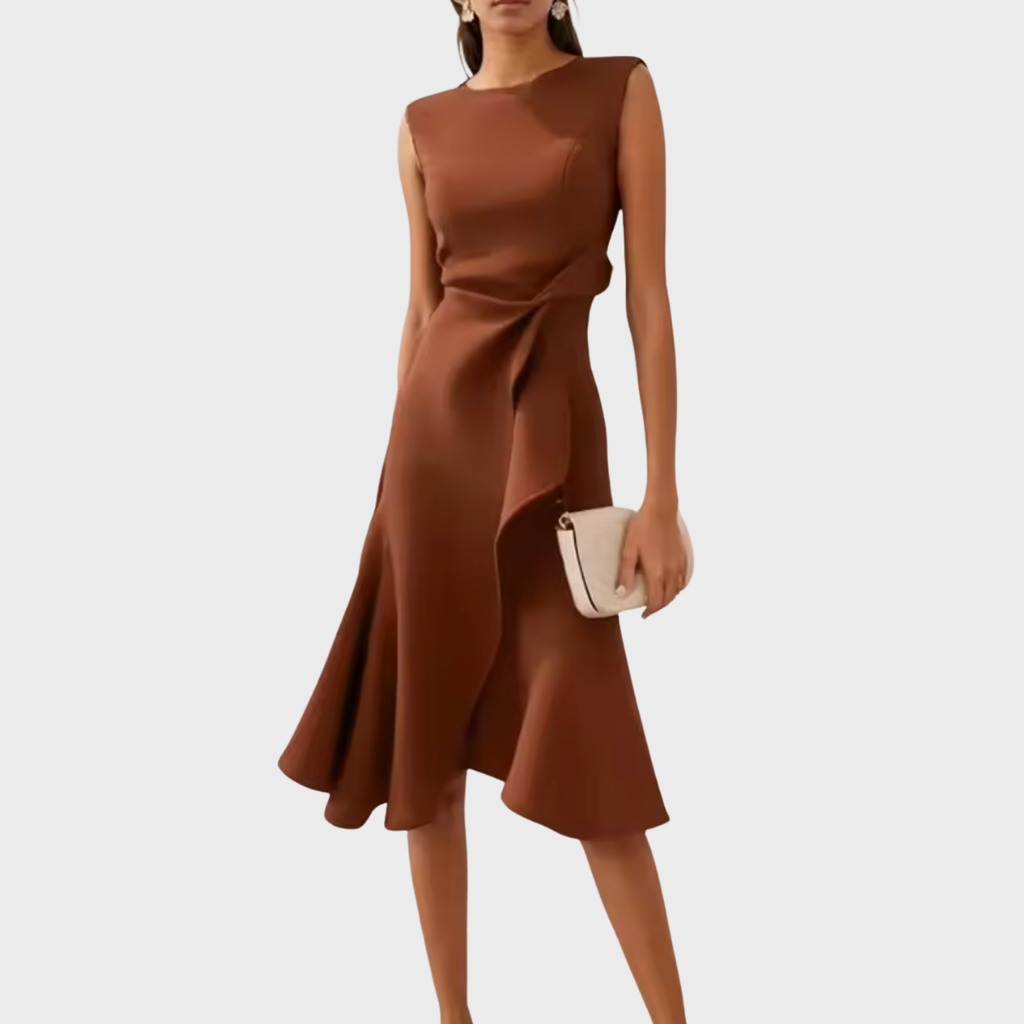 Juliette | Robe Midi Drapée Asymétrique