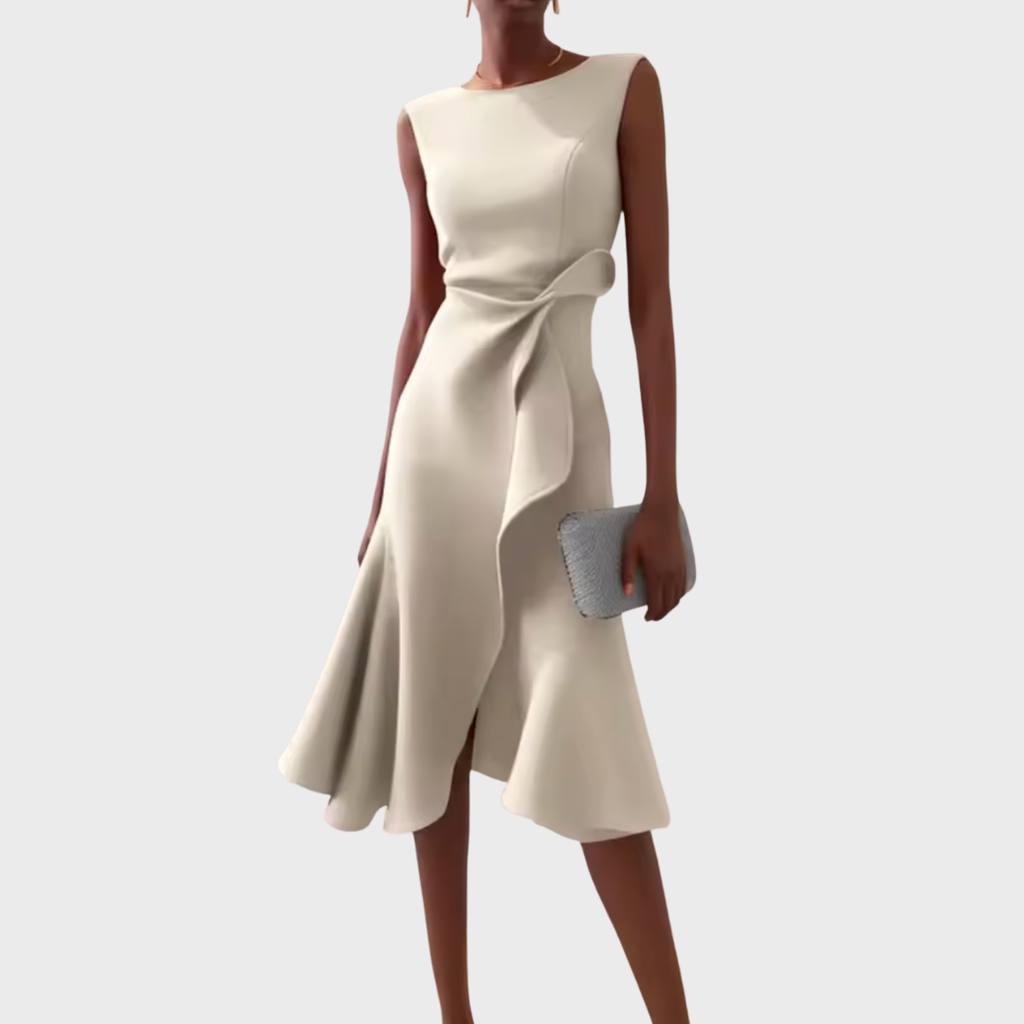 Juliette | Robe Midi Drapée Asymétrique