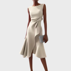 Juliette | Robe Midi Drapée Asymétrique