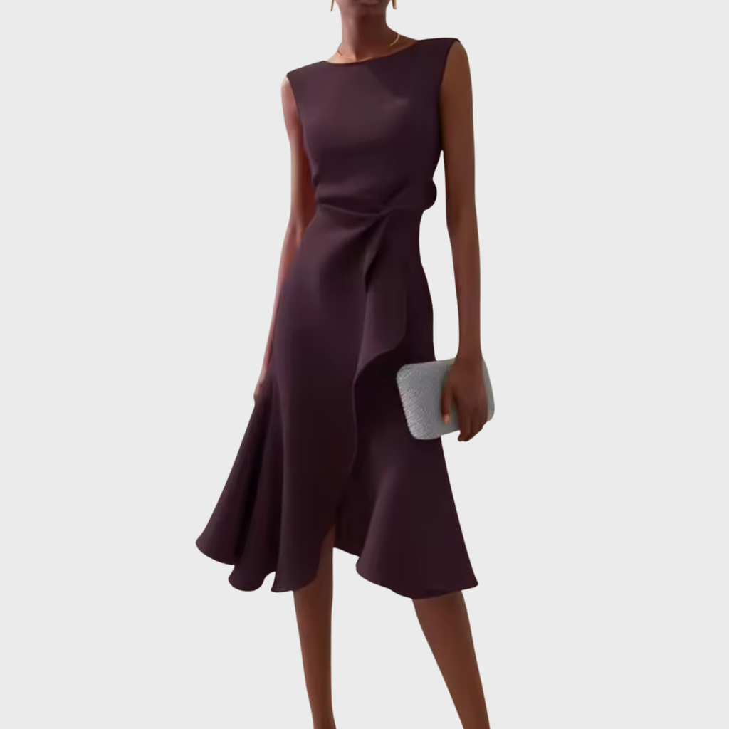 Juliette | Robe Midi Drapée Asymétrique