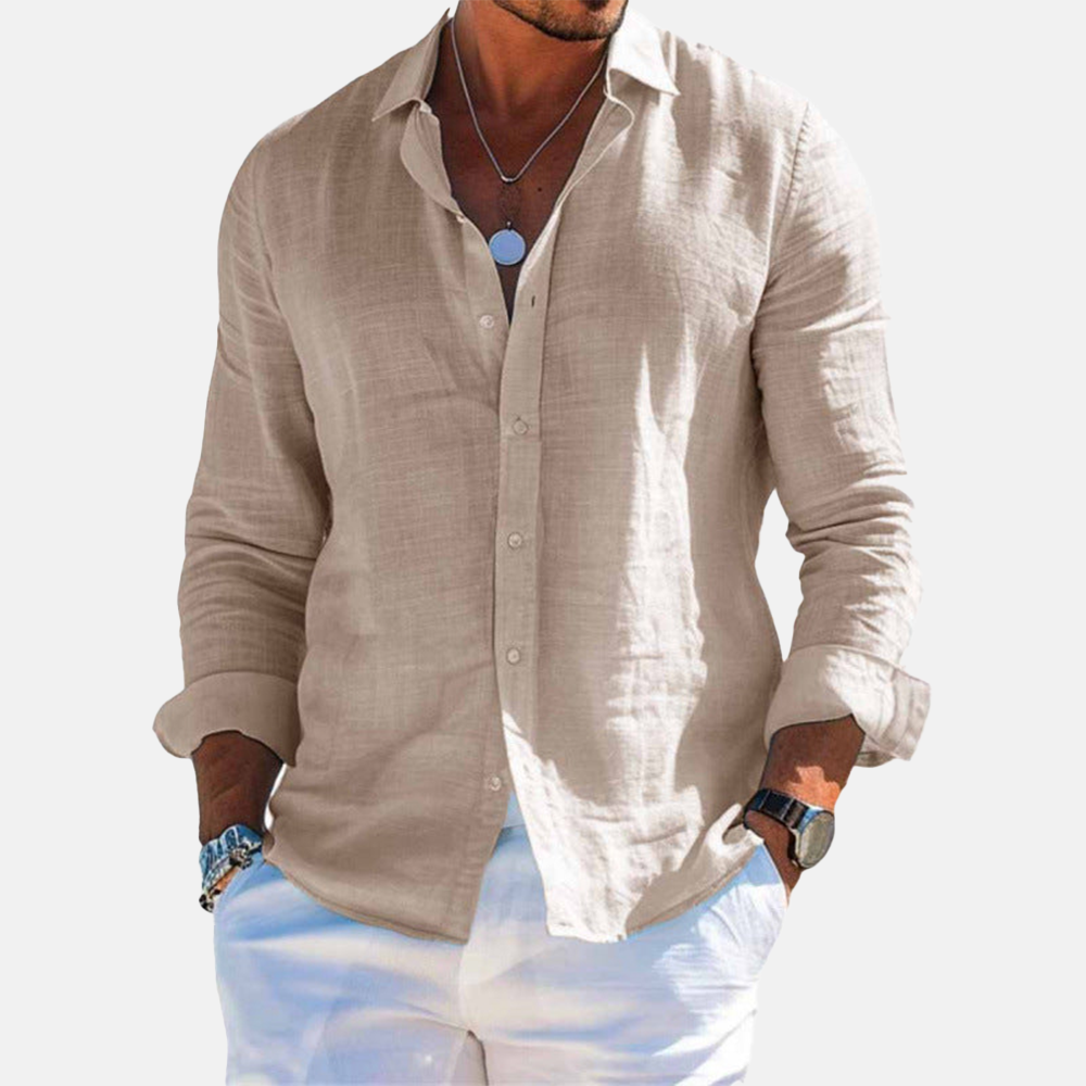 Rivaclo | Men's casual button-up shirt – linen style