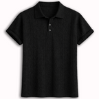 Rivaclo | Men's Textured Polo – Relaxed Fit Short Sleeves