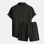 Rivaclo | Men's open collar shirt and shorts set – loose fit