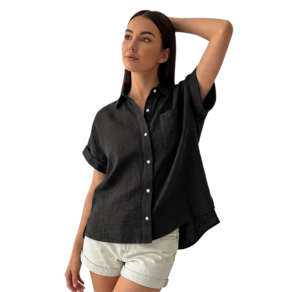 Rivaclo | Women's Button-Up Shirt – Short Sleeves with Classic Collar