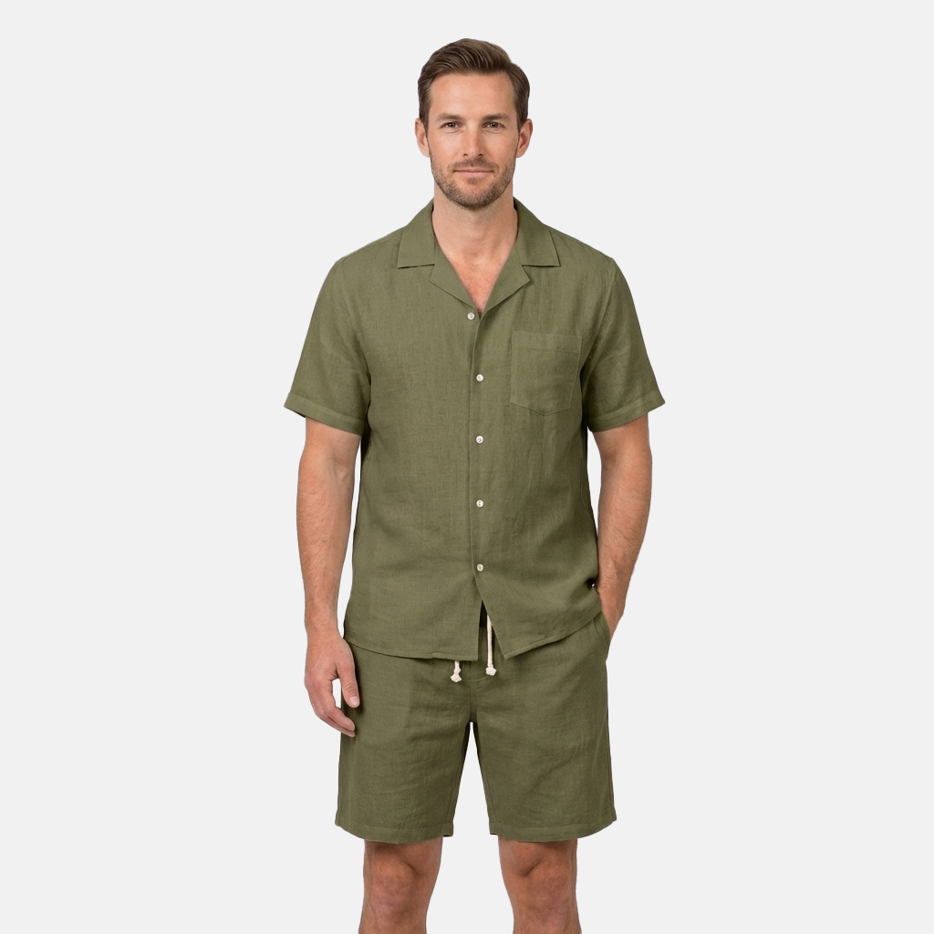 Rivaclo | Men's two-piece set – short sleeve shirt and shorts