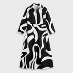 Rivaclo | Femme Robe Maxi à Col V – Motif à Pois