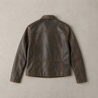 Veste femme imitation cuir marron vintage 1