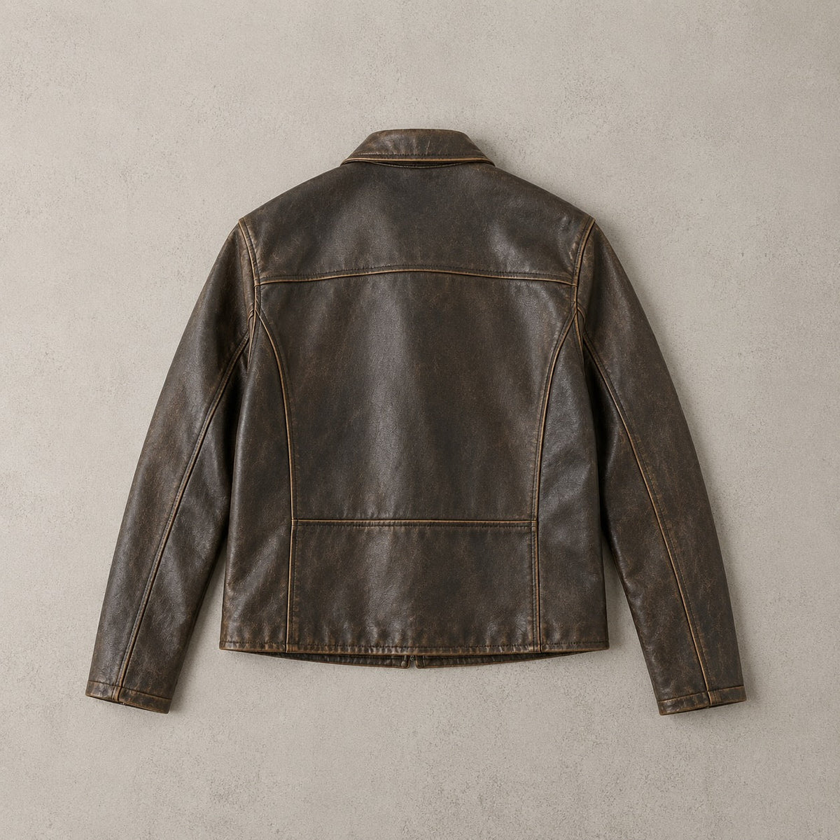 Veste femme imitation cuir marron vintage 1