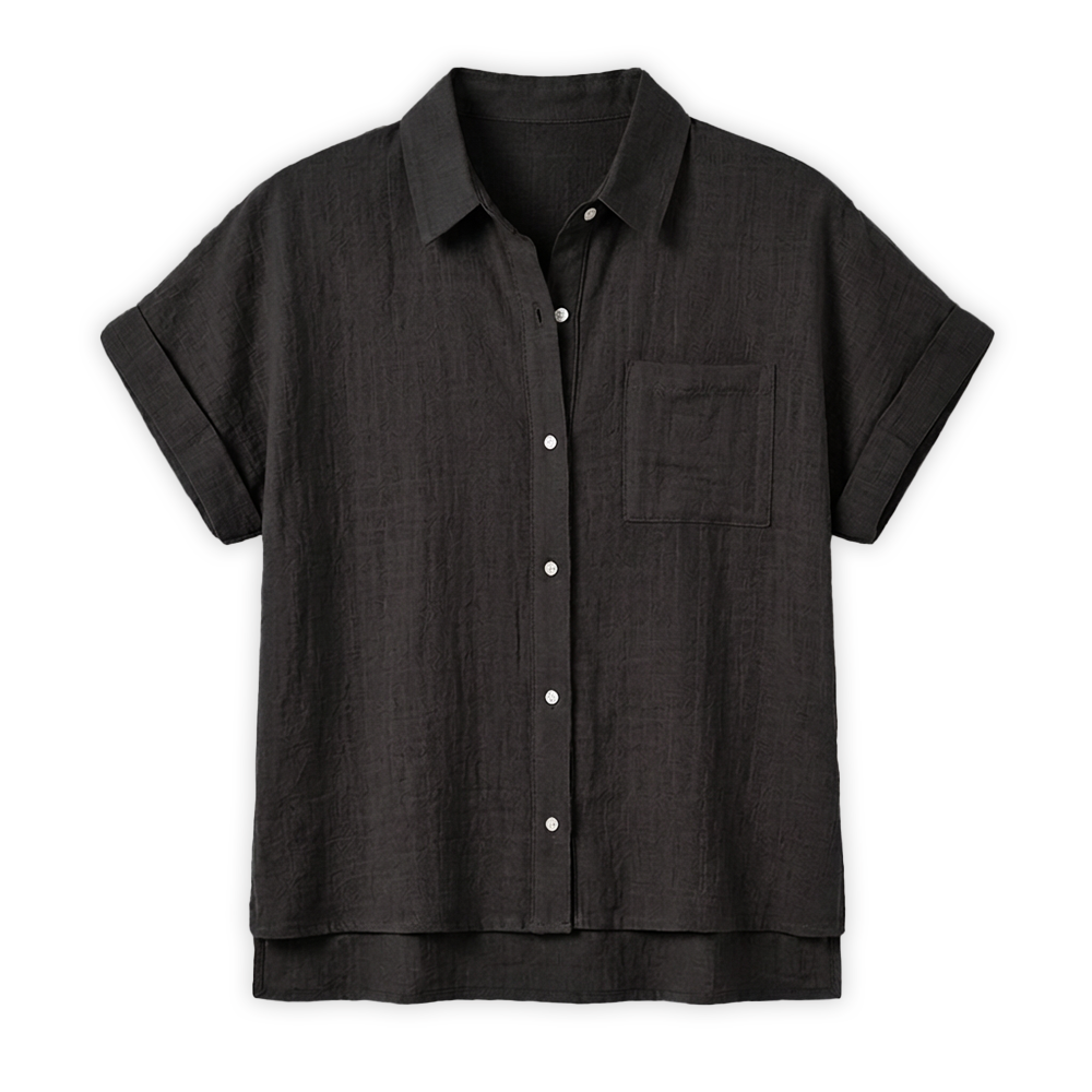 Rivaclo | Women's Button-Up Shirt – Short Sleeves with Classic Collar