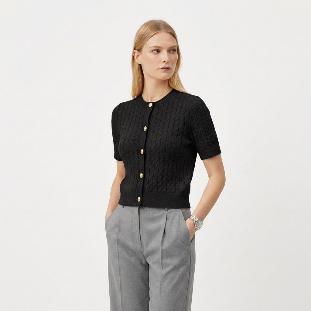 Rivaclo | Women's button cardigan – Clean layered style