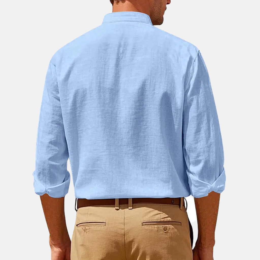Rivaclo | Men's fitted shirt – mandarin collar long sleeves