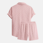 Rivaclo | Men's open collar shirt and shorts set – loose fit