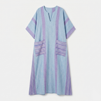 Rivaclo | Women's Printed V-Neck Dress – 3/4 Sleeves