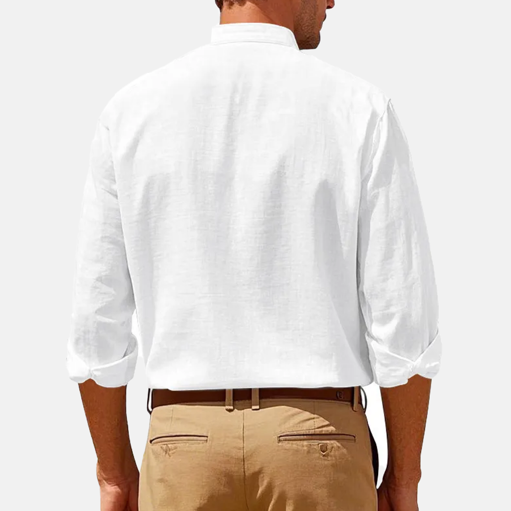 Rivaclo | Men's fitted shirt – mandarin collar long sleeves