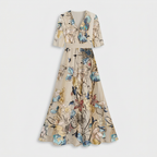 Rivaclo | Femme Robe Maxi à Col V – Imprimée