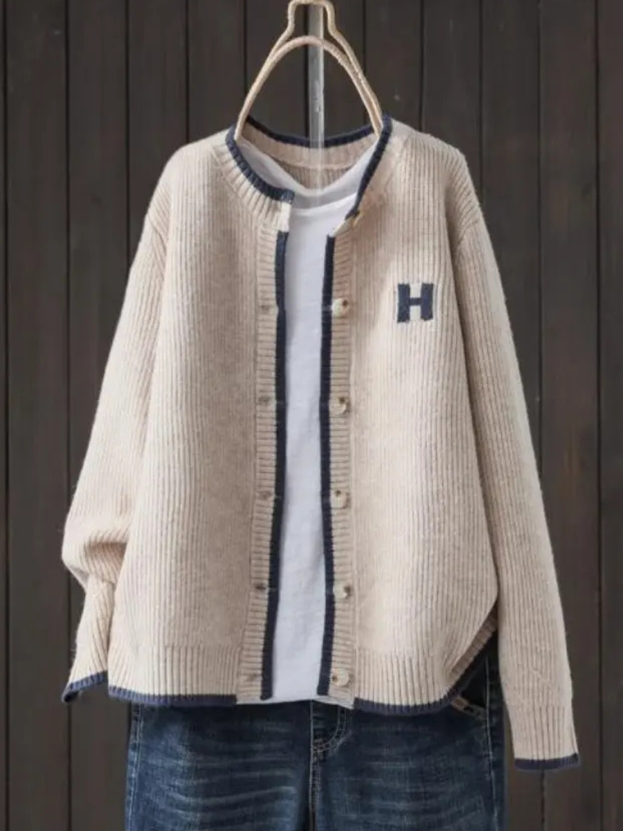 Cardigan femme oversized boutons maille douce 1