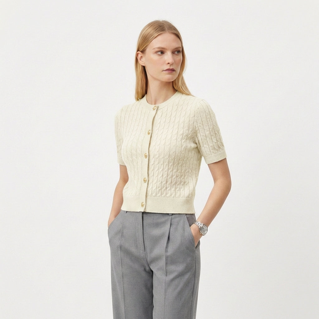 Rivaclo | Women's button cardigan – Clean layered style