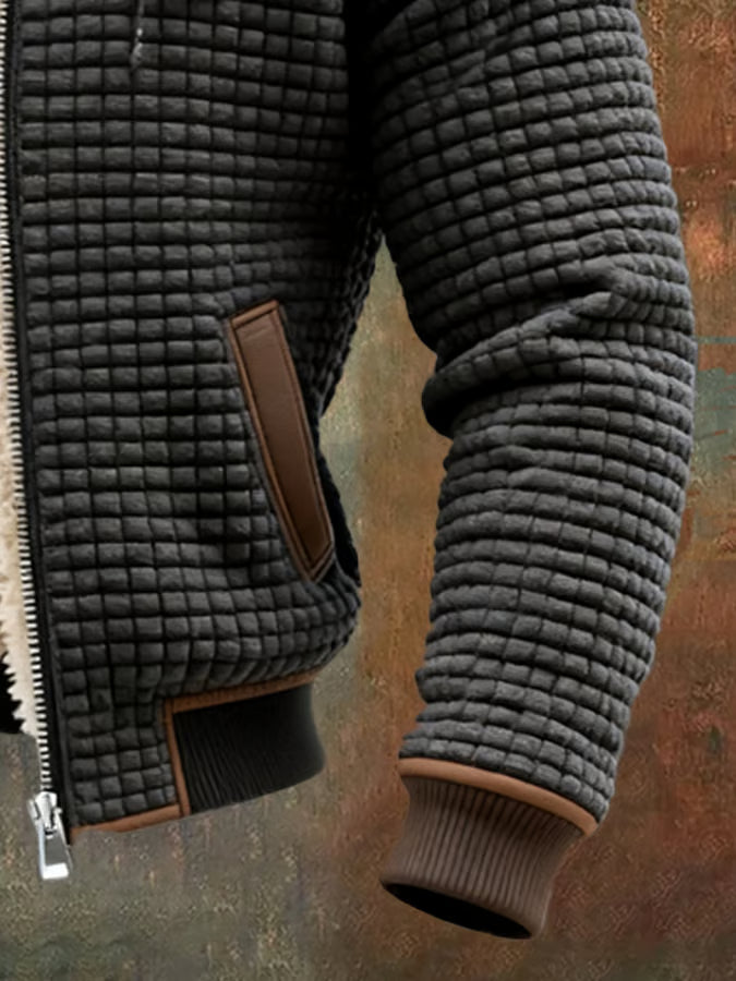 Veste homme outdoor capuche doublée zippée chaude