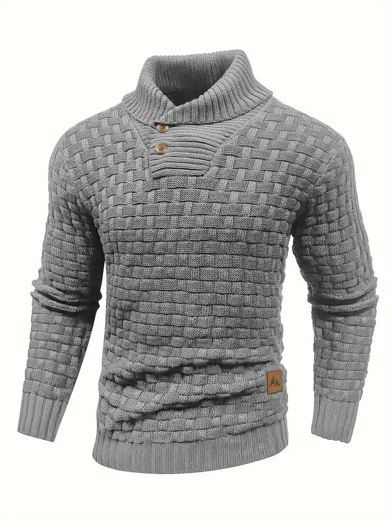 Pull homme maille chaude col rond quotidien — Gris