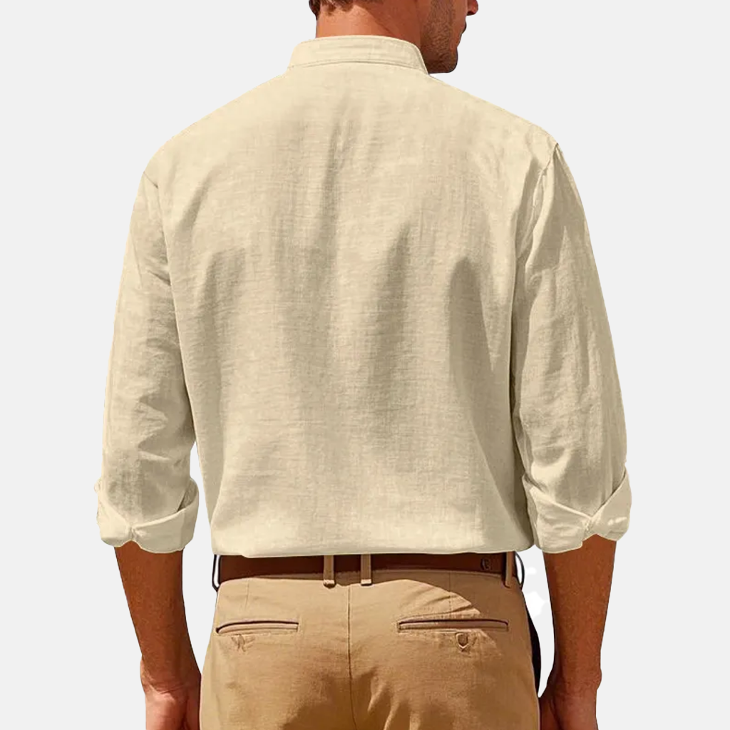 Rivaclo | Men's fitted shirt – mandarin collar long sleeves