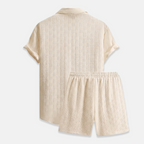 Rivaclo | Men's open collar shirt and shorts set – loose fit