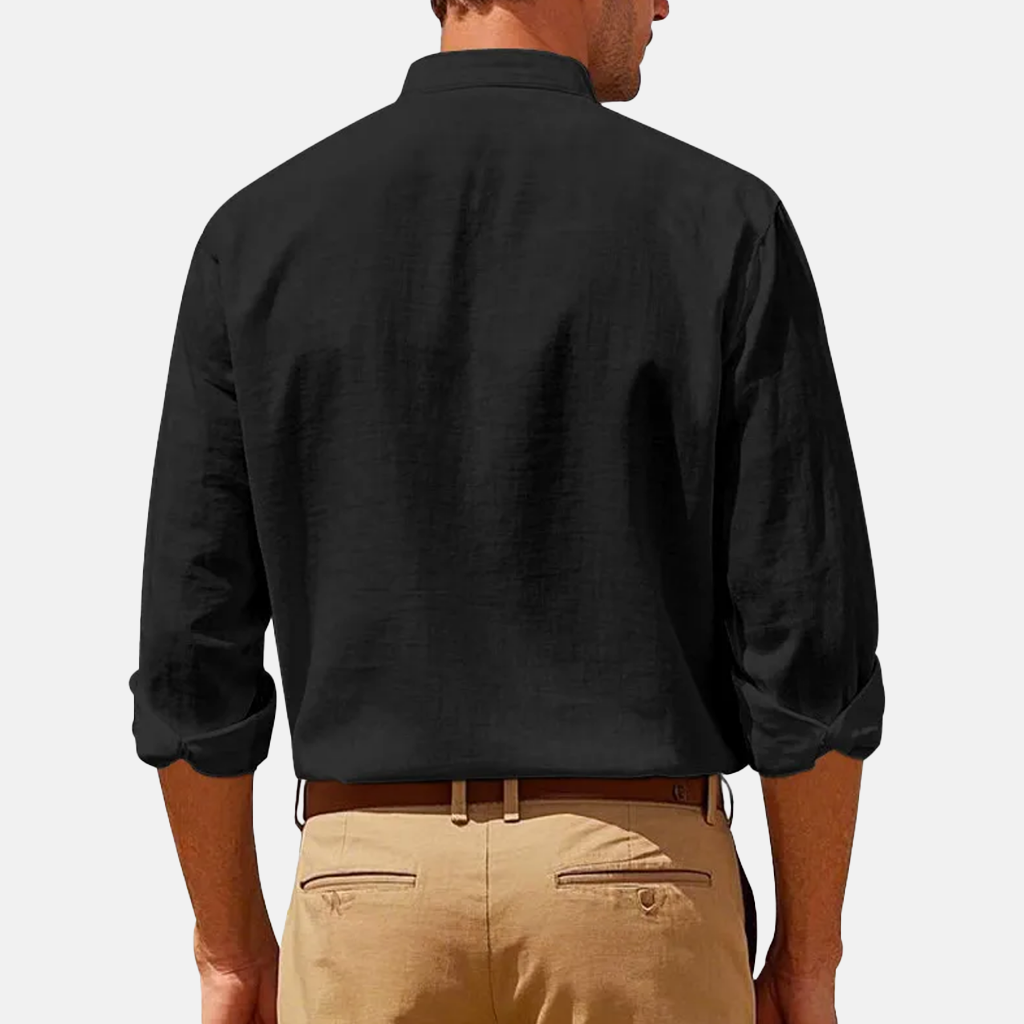 Rivaclo | Men's fitted shirt – mandarin collar long sleeves