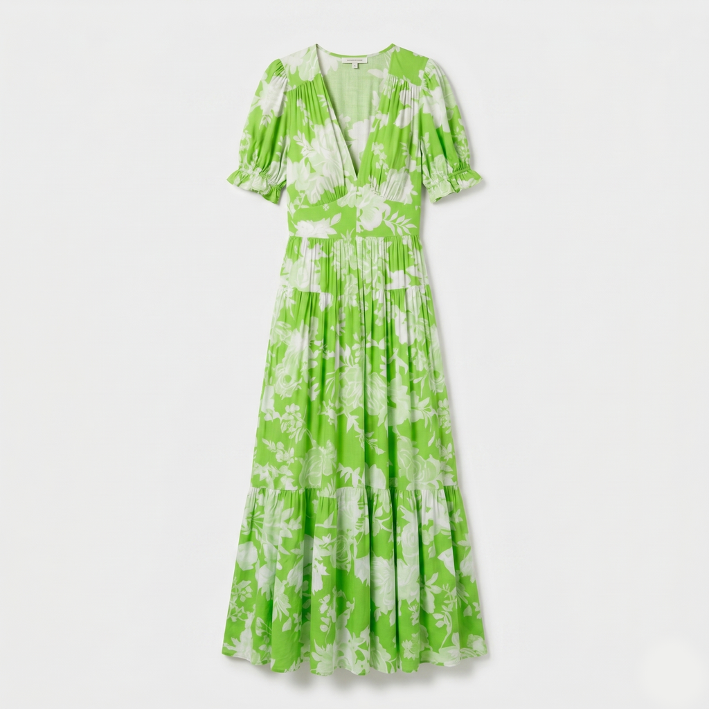 Rivaclo | Women's Printed Maxi Length Dress – Loose Fluid