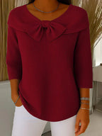 Pull femme nœud devant maille douce hiver