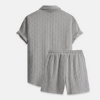 Rivaclo | Men's open collar shirt and shorts set – loose fit
