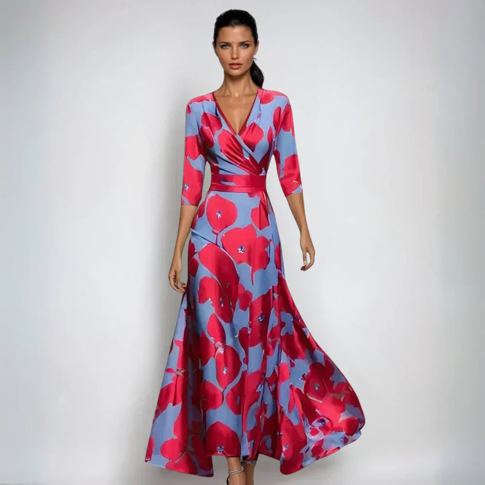 Sophie | Robe Maxi Fleurie Croisée