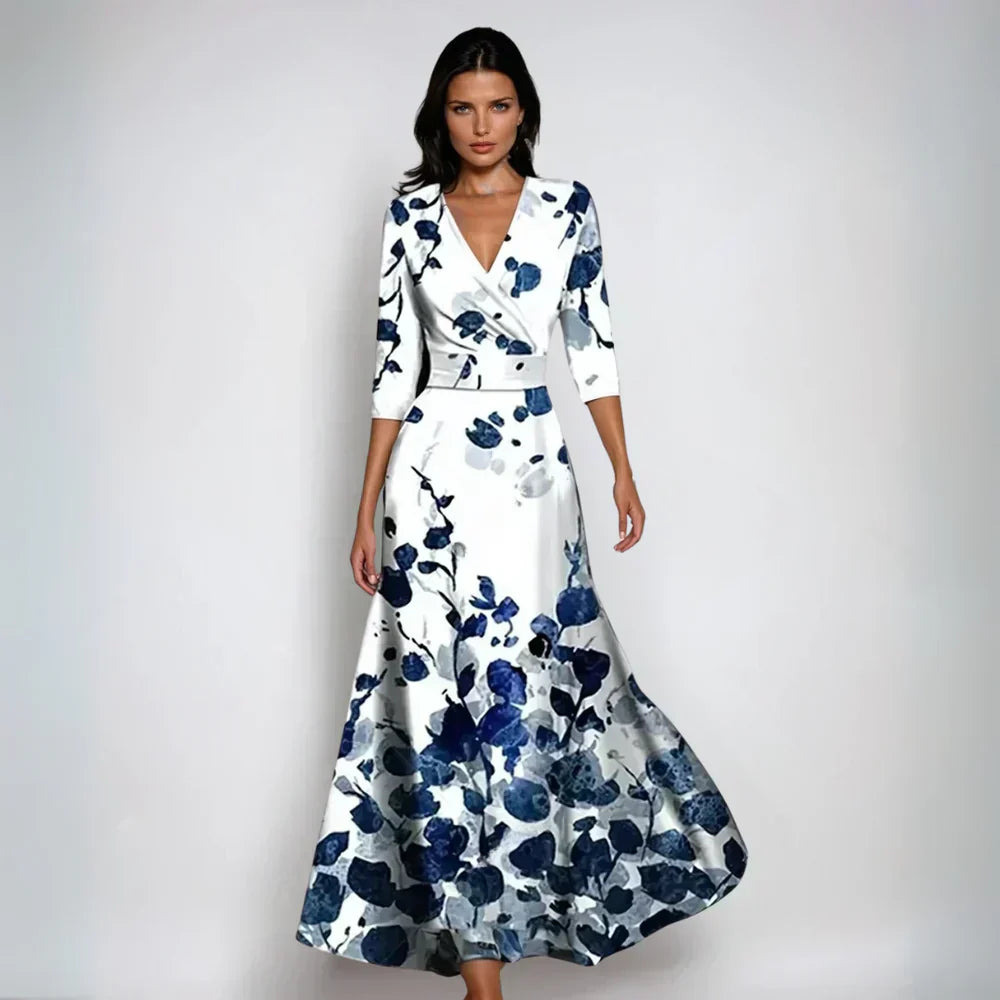 Sophie | Robe Maxi Fleurie Croisée
