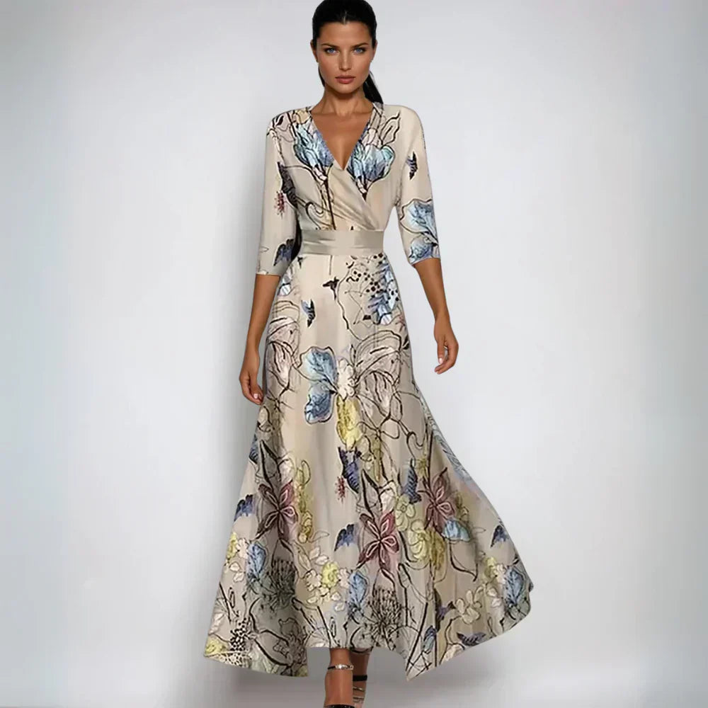 Sophie | Robe Maxi Fleurie Croisée