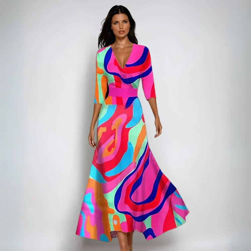 Sophie | Robe Maxi Fleurie Croisée