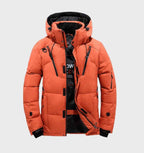 Parka homme hiver chaude à capuche polaire — Orange