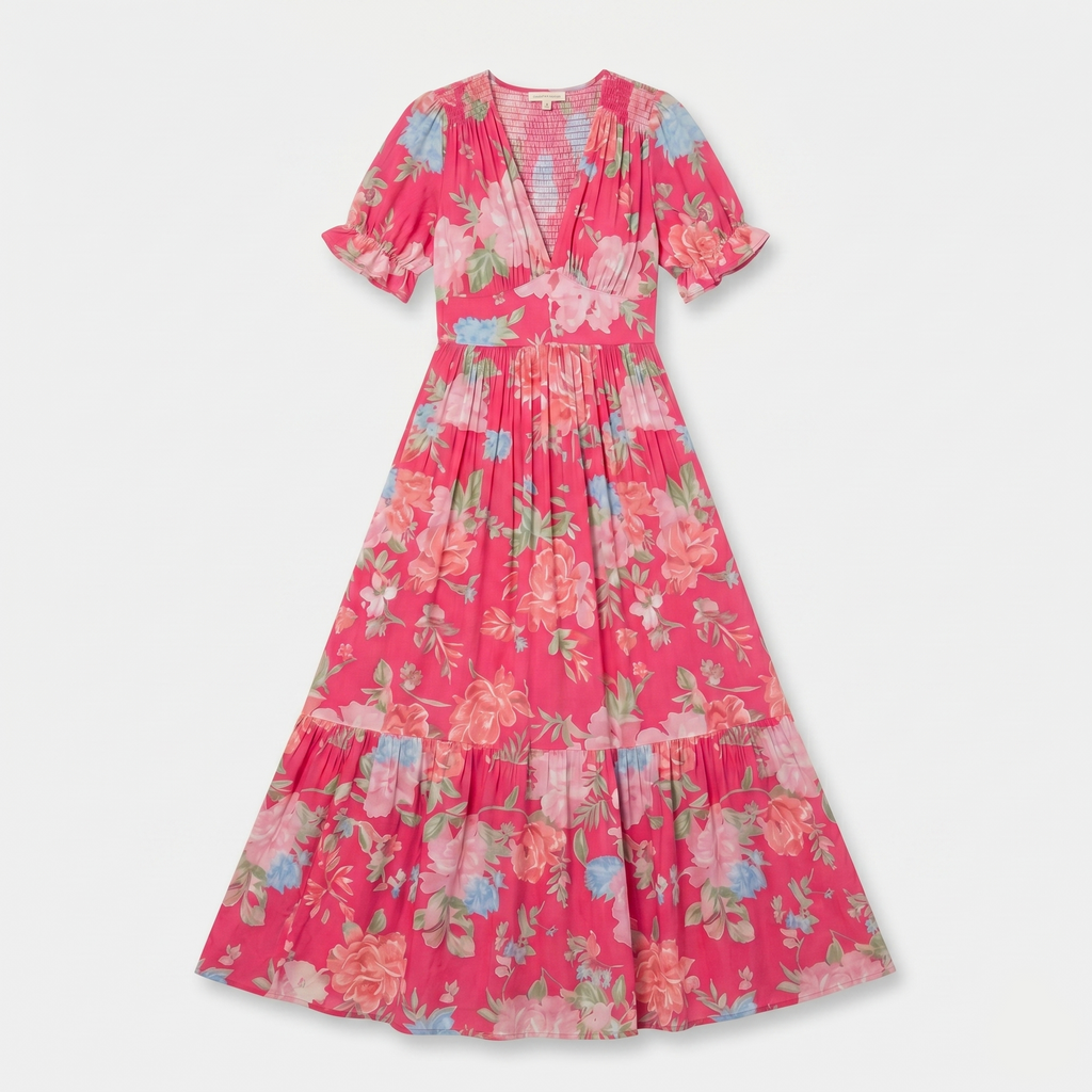 Rivaclo | Women's Printed Maxi Length Dress – Loose Fluid