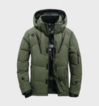 Parka homme hiver chaude à capuche polaire — Vert