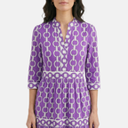 Rivaclo | Women's Geometric Printed Round Neck Dress – Fluid Maxi