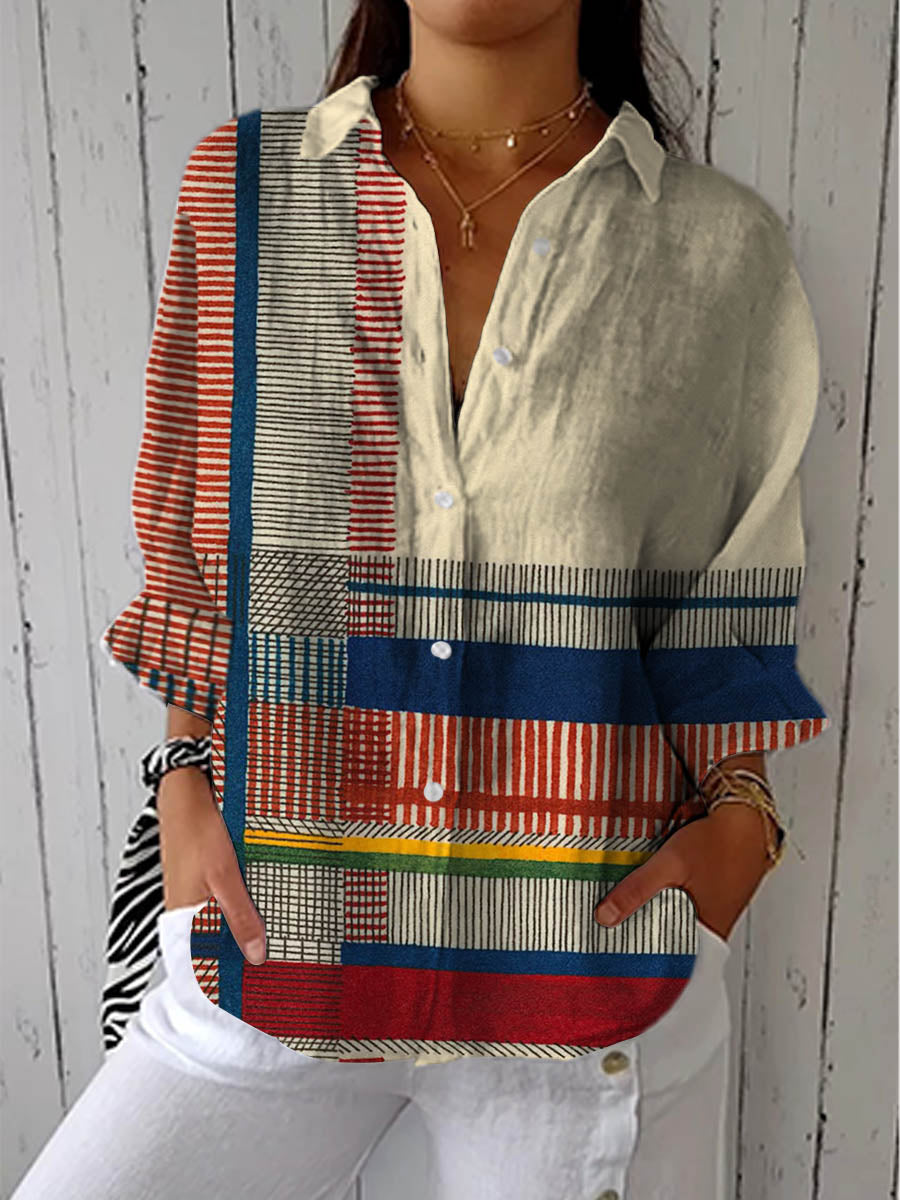 Solène | Blouse Patchwork Rayée
