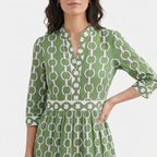 Rivaclo | Women's Geometric Printed Round Neck Dress – Fluid Maxi