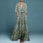 Manon | Robe Maxi Fleurie Cache-Cœur