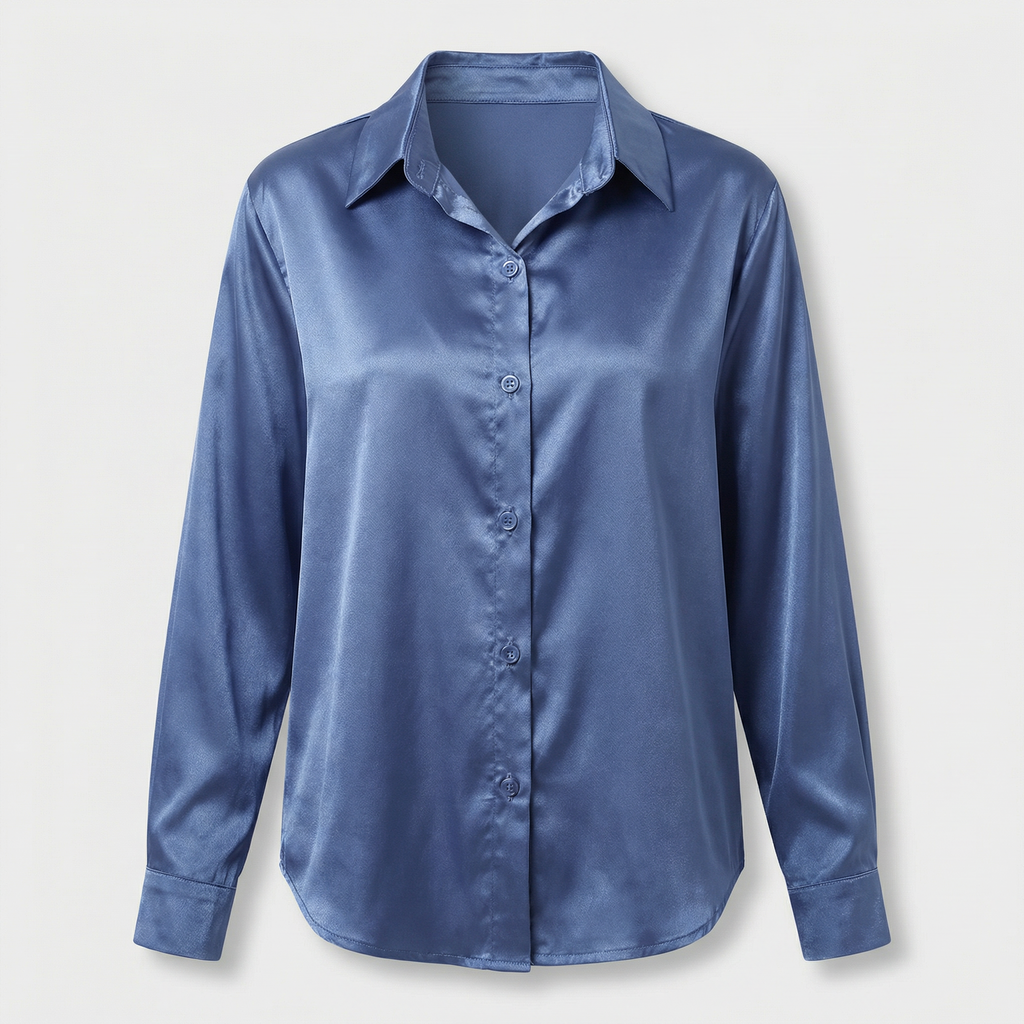 Rivaclo | Femme Chemise à Manches Longues à Col | Coupe Classique